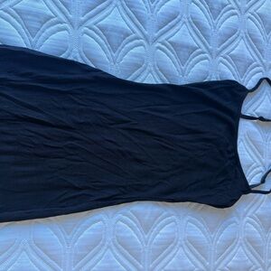 SKIMS Black Ribbed Slip Dress